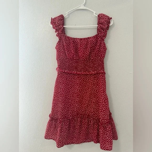 Red polka dot woman dress sz M - Picture 3 of 4